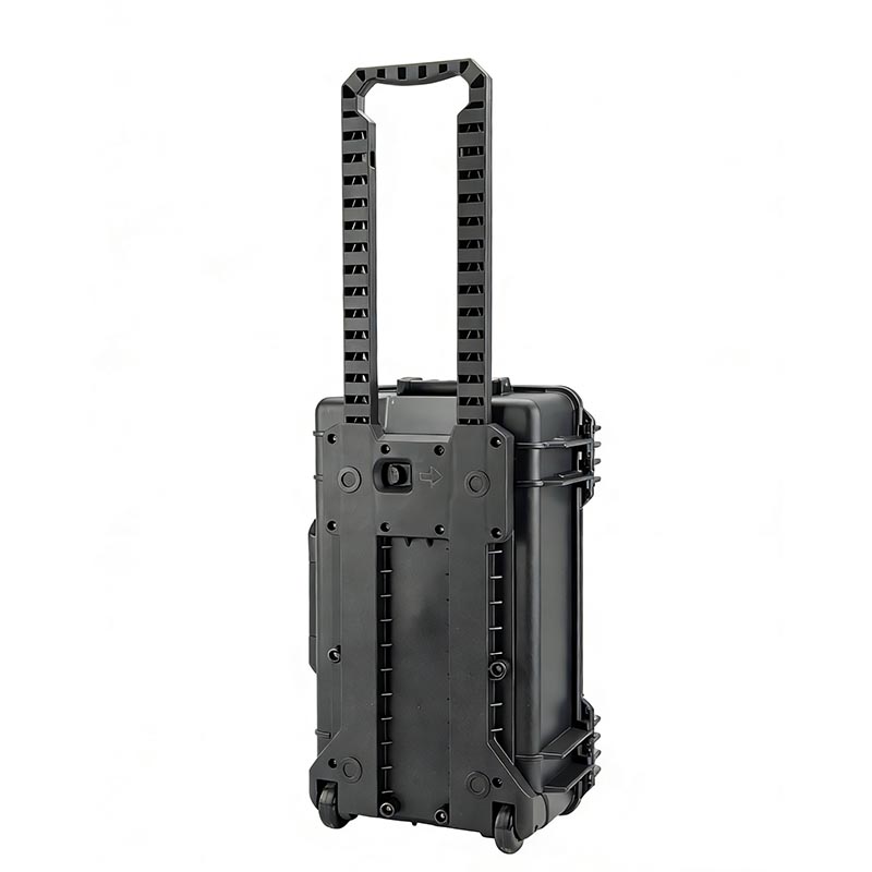 Caja dura móvil con varilla de tracción de polea.